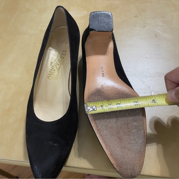 Salvatore Ferragamo pebble block heel shoes 91/2 B - Picture 15 of 16
